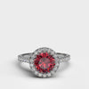 varitsa-jewellers - Single Halo 1.95ct Round Cut Ruby Engagement Ring - 06GG60R